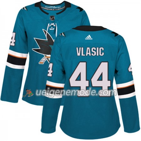 Dame Eishockey San Jose Sharks Trikot Marc-Edouard Vlasic 44 Adidas 2017-2018 Teal Authentic